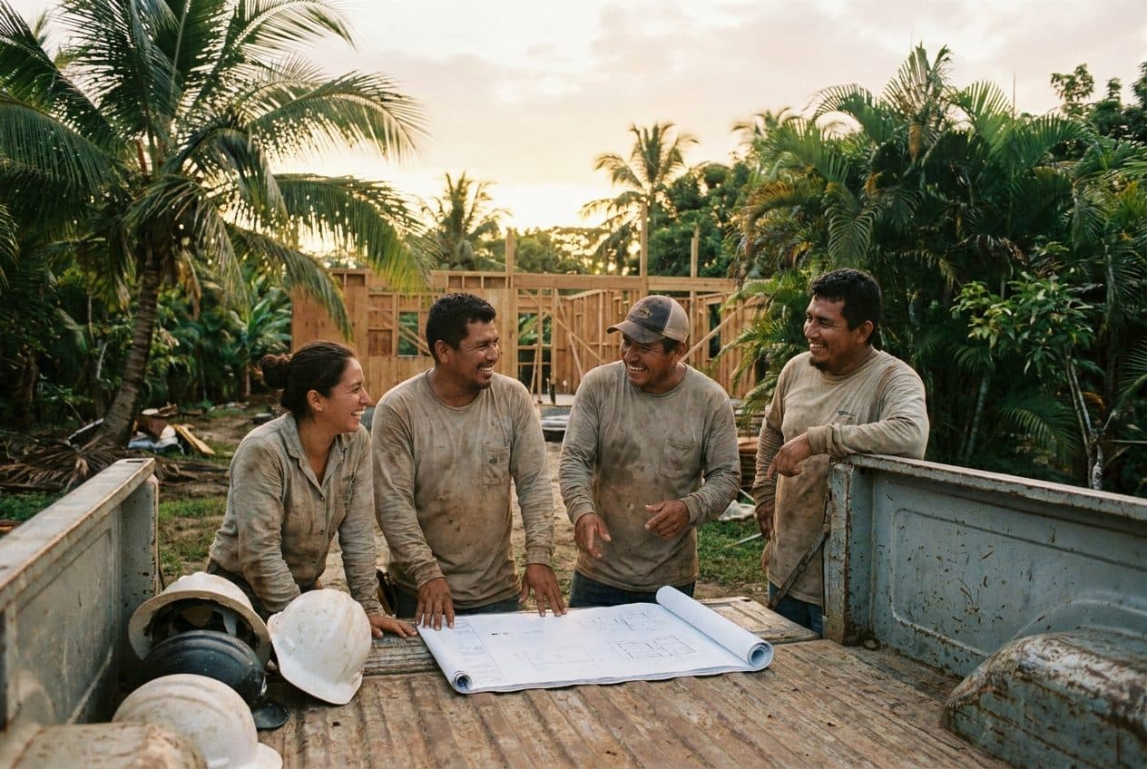 The 2Can Homes team on site