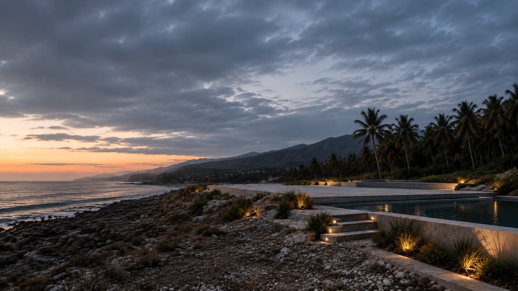 The oceanfront site before construction begins